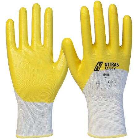 Monteringshandske Nitril Gul 03405