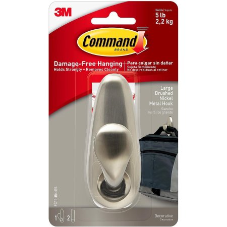 3M Command Stor Metallkrok Borstad Nickel FC13-BN