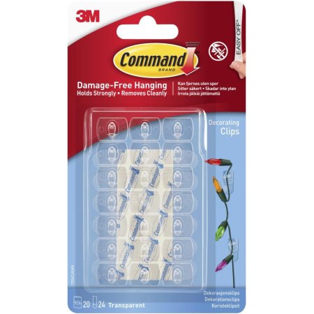 3M Command Dekorationsklämmor Transparent 17026CLR 20-pack