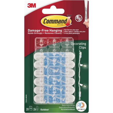 3M Command Dekorationsklämmor Utomhus 17026A-AW 20-pack