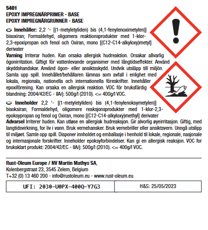 Rust-Oleum 2K Impregneringsprimer 5401