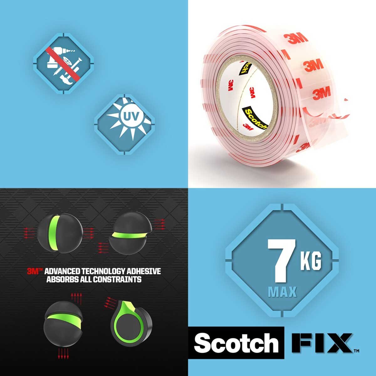 3M Scotch-Fix Monteringstejp Transparent