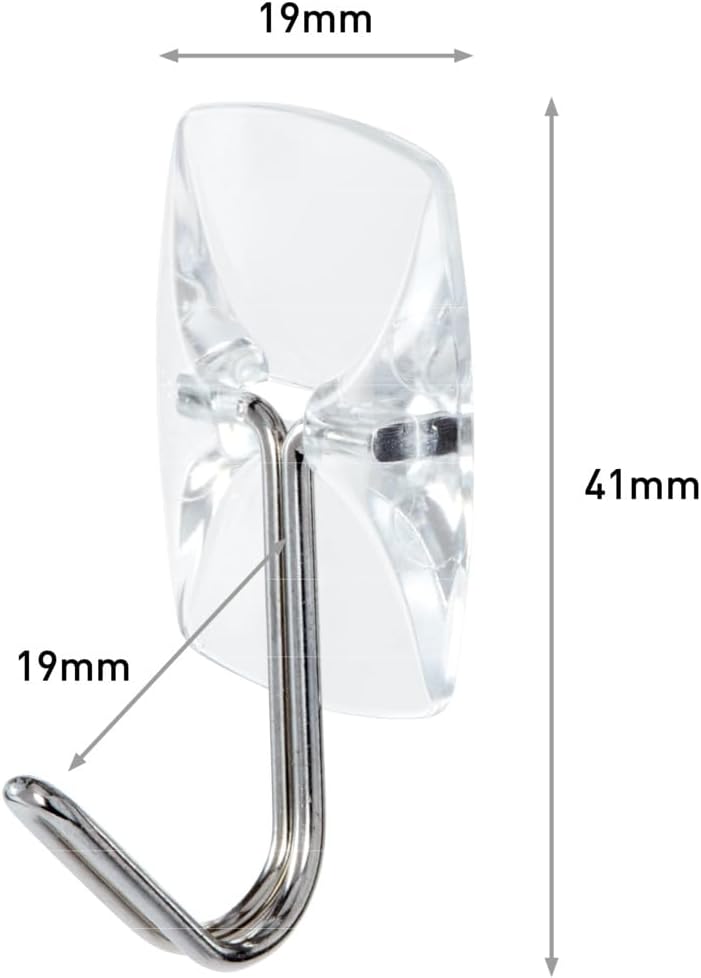 Command Liten Transparent Ståltrådskrok 17067CLR 3-pack