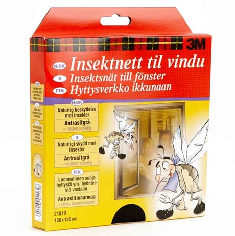 3M insektsnät för fönster. Insektsnätet fäster med självhäftande kardborreband som gör det lätt att ta ner och sätta upp.