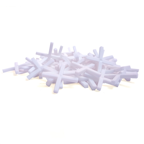 små kakelkryss-vit-plast pariere