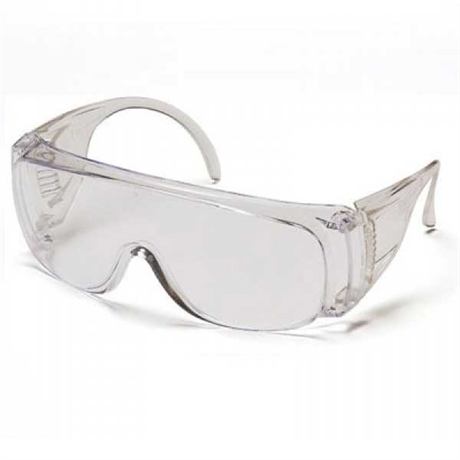 Skyddsglasögon som används av besökare i fabriker, labb etc.