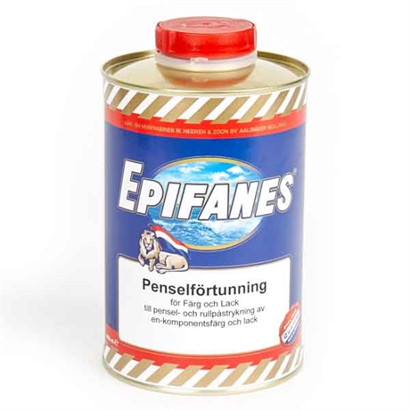 Epifanes Penselförtunning används för att rengöra verktyg och förtunna lacker och lackfärg.