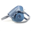 halvmask kit andningsskydd blå med resårband runt huvudet och   öppningar för påsättbara filter 3m